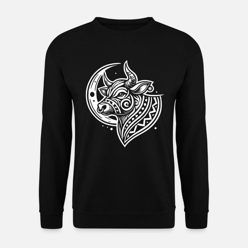 Kuh Landwirt Viehzucht Moon Phases - Unisex Pullover - Schwarz