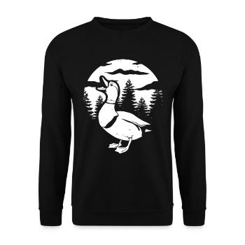 Canard Lune Hurlant - Sweat-shirt Unisexe - noir - Devant - Alina (178cm) & Michal (187cm)