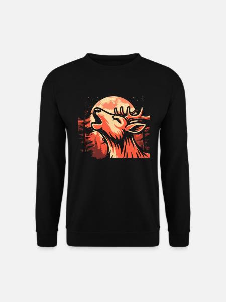 Deer Moon Howling - Unisex Sweatshirt - black