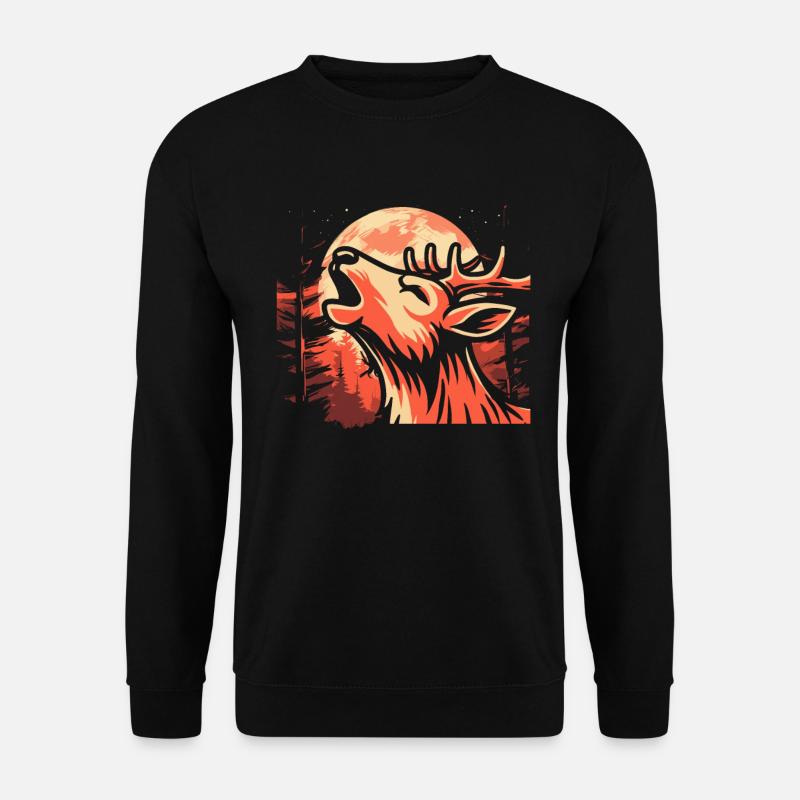 Deer Moon Howling - Unisex Sweatshirt - black