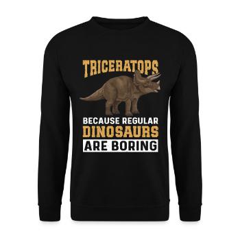 Triceratops Dinos Geschenk - Unisex Pullover - Schwarz - Vorne - Alina (178cm) & Michal (187cm)
