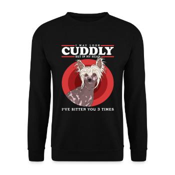 Chinese Crested Dog Chinese Crested Gift - Unisex Sweatshirt - black - Front - Alina (178cm) & Michal (187cm)