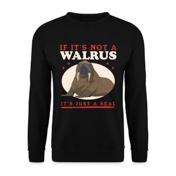Walrus Walrus Walrus Walrus Gift - Unisex Sweatshirt - black - Front - Alina (178cm) & Michal (187cm)