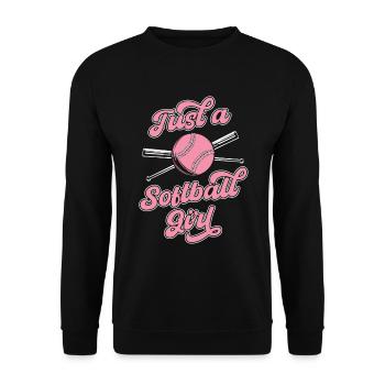 Softball juste une fille de softball - Sweat-shirt Unisexe - noir - Devant - Alina (178cm) & Michal (187cm)