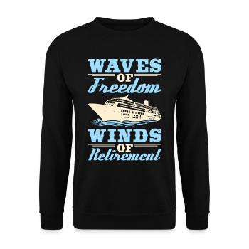 Kreuzfahrt Retired Retirement - Unisex Pullover - Schwarz - Vorne - Alina (178cm) & Michal (187cm)