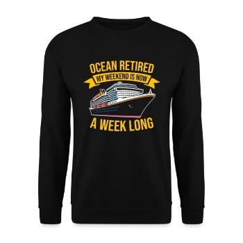 Kreuzfahrt Retired Retirement - Unisex Pullover - Schwarz - Vorne - Alina (178cm) & Michal (187cm)