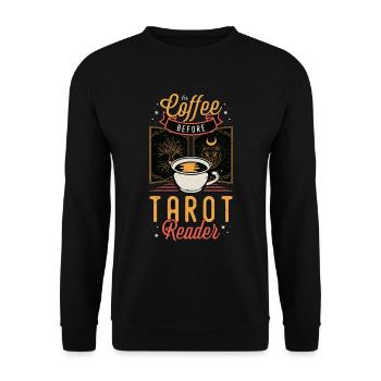 Tarot Lecteur Café Tarot Lecture Amateur de Café - Sweat-shirt Unisexe - noir - Devant - Alina (178cm) & Michal (187cm)