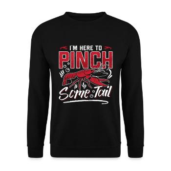 Crawfish Boil I'm Here To Pinch Some Sea Crawfish - Unisex Sweatshirt - black - Front - Alina (178cm) & Michal (187cm)