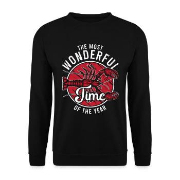 Crawfish Boil The Most Wonderful Time Boil Master - Unisex Pullover - Schwarz - Vorne - Alina (178cm) & Michal (187cm)