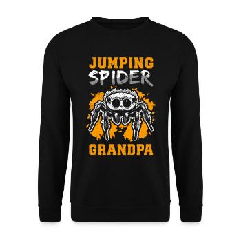 Springspinne Opa Springspinnen Geschenk - Unisex Pullover - Schwarz - Vorne - Alina (178cm) & Michal (187cm)