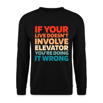 Elevator Elevator - Unisex Sweatshirt - black - Front - Alina (178cm) & Michal (187cm)