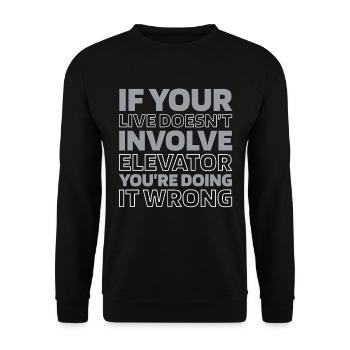 Elevator Elevator - Unisex Sweatshirt - black - Front - Alina (178cm) & Michal (187cm)