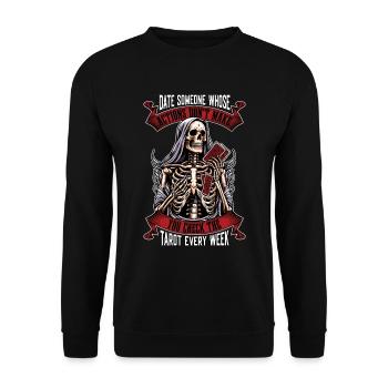Tarot Reading Date Someone Whose Fortune Telling - Unisex Sweatshirt - black - Front - Alina (178cm) & Michal (187cm)