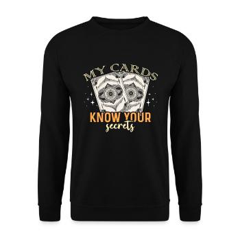 Tarot Reading My Cards Know Your Fortune Telling - Unisex Sweatshirt - black - Front - Alina (178cm) & Michal (187cm)