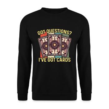 Tarot Reading Got Questions I've Got Psychic Tarot - Unisex Pullover - Schwarz - Vorne - Alina (178cm) & Michal (187cm)