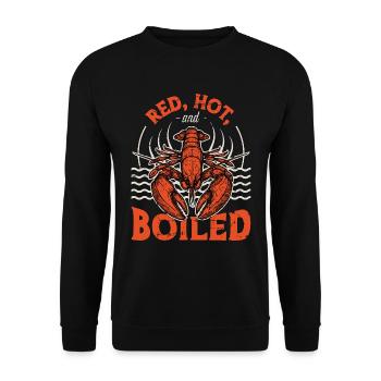 Crawfish Boil Red Hot And Boiled Cajun Crawfish - Unisex Pullover - Schwarz - Vorne - Alina (178cm) & Michal (187cm)