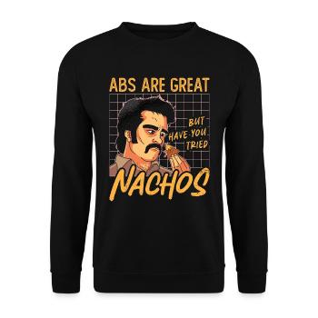 Nachos Les abdominaux sont excellents, mais avez-vous des chips tortilla - Sweat-shirt Unisexe - noir - Devant - Alina (178cm) & Michal (187cm)
