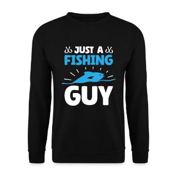 Angler Angeln Just A Fishing Guy - Unisex Sweatshirt - black - Front - Alina (178cm) & Michal (187cm)