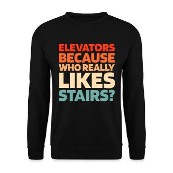 Elevator Elevator - Unisex Sweatshirt - black - Front - Alina (178cm) & Michal (187cm)