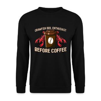 Crawfish Boil Enthusiast Before Seafood Coffee - Unisex Sweatshirt - black - Front - Alina (178cm) & Michal (187cm)