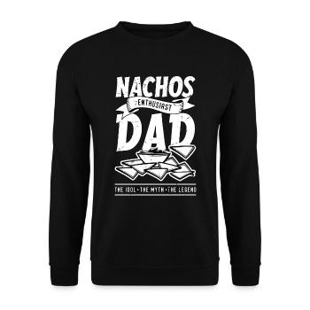 Nachos Enthusiast Dad The Idol Mexican Food Lover - Unisex Sweatshirt - black - Front - Alina (178cm) & Michal (187cm)