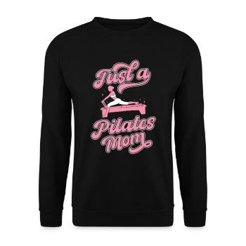 Pilates Just A Pilates Mom - Unisex Pullover - Schwarz - Vorne - Alina (178cm) & Michal (187cm)