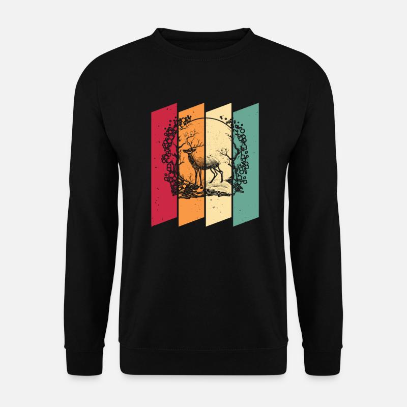 Deer Japan Cherry Blossom Moon - Unisex Sweatshirt - black