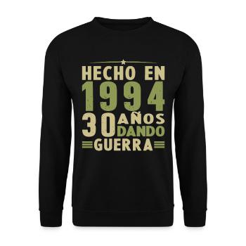 Hergestellt im Jahr 1994. Geschenk zum 30. Geburtstag - Unisex Pullover - Schwarz - Vorne - Alina (178cm) & Michal (187cm)