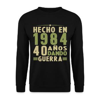 Fabriqué en 1984 40 ans d’existence Cadeau d’anniversaire - Sweat-shirt Unisexe - noir - Devant - Alina (178cm) & Michal (187cm)