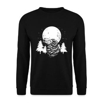 Mouton Lune Hurlement - Sweat-shirt Unisexe - noir - Devant - Alina (178cm) & Michal (187cm)