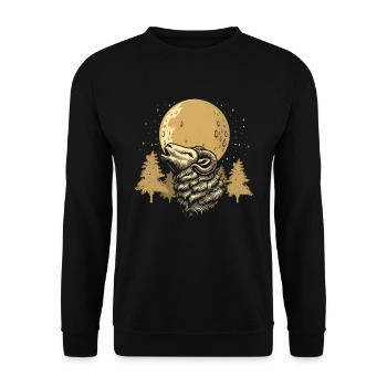Mouton Lune Hurlement - Sweat-shirt Unisexe - noir - Devant - Alina (178cm) & Michal (187cm)