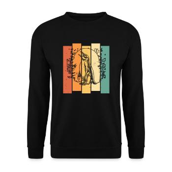 Pingouin Lune Hurlement - Sweat-shirt Unisexe - noir - Devant - Alina (178cm) & Michal (187cm)
