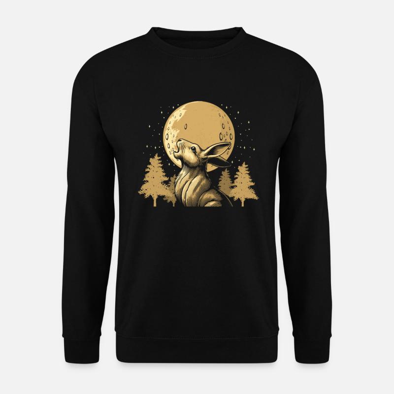 Bunny Rabbit Moon Howling - Unisex Sweatshirt - black