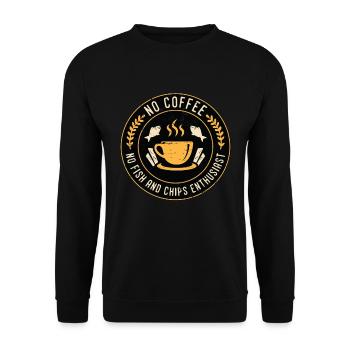 Fish And Chips No Coffee British Food Coffee Lover - Unisex Pullover - Schwarz - Vorne - Alina (178cm) & Michal (187cm)