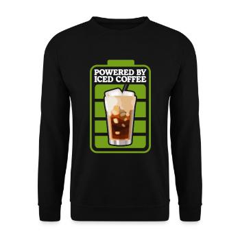 Eiskaffee Kaffeeliebhaber Iced Coffee Geschenk - Unisex Pullover - Schwarz - Vorne - Alina (178cm) & Michal (187cm)