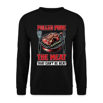 Pulled Pork The Meat That Barbecue Meat Lover - Unisex Sweatshirt - black - Front - Alina (178cm) & Michal (187cm)