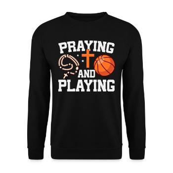 Basketteur en prière – entraîneur religieux - Sweat-shirt Unisexe - noir - Devant - Alina (178cm) & Michal (187cm)