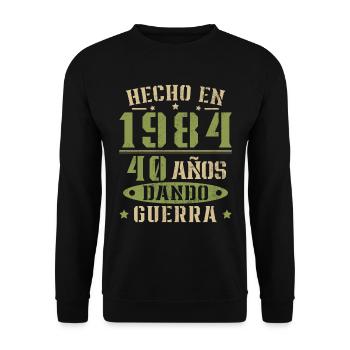 Fabriqué en 1984 40 ans d’existence Cadeau d’anniversaire - Sweat-shirt Unisexe - noir - Devant - Alina (178cm) & Michal (187cm)