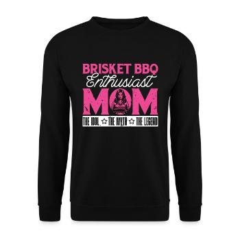 Amateur de barbecue de poitrine de bœuf Maman L’idole Amateur de barbecue - Sweat-shirt Unisexe - noir - Devant - Alina (178cm) & Michal (187cm)