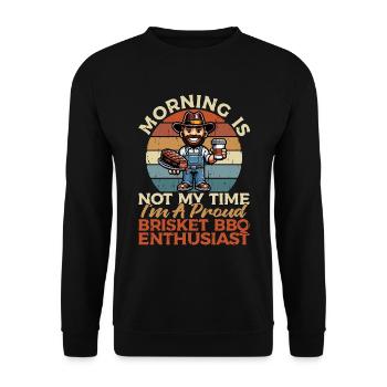 Le matin du barbecue à la poitrine n’est pas mon temps pour les amateurs de barbecue - Sweat-shirt Unisexe - noir - Devant - Alina (178cm) & Michal (187cm)