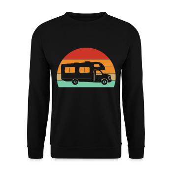 Vintage Autocaravana Gift Campervan - Unisex Sweatshirt - black - Front - Alina (178cm) & Michal (187cm)