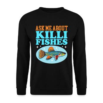 Killifish Egg-laying Toothcarp Gifts - Unisex Sweatshirt - black - Front - Alina (178cm) & Michal (187cm)