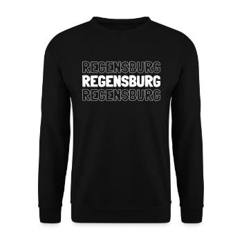 German city Regensburg Bavaria - Unisex Sweatshirt - black - Front - Alina (178cm) & Michal (187cm)