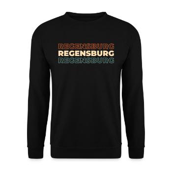 German city Regensburg Bavaria - Unisex Sweatshirt - black - Front - Alina (178cm) & Michal (187cm)