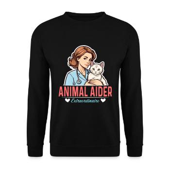 Veterinary Nurse Animal Aider Veterinary Medicine - Unisex Pullover - Schwarz - Vorne - Alina (178cm) & Michal (187cm)