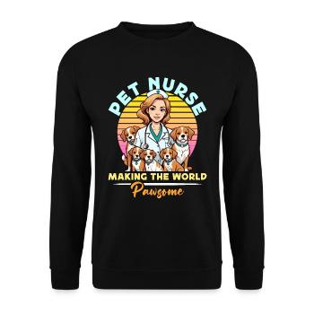 Infirmière vétérinaire Infirmière pour animaux de compagnie Faisant Amoureux des animaux - Sweat-shirt Unisexe - noir - Devant - Alina (178cm) & Michal (187cm)