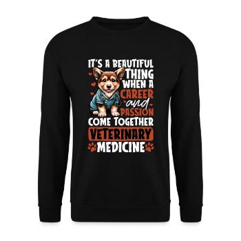 Veterinary Medicine It's A Beautiful Animal Lover - Unisex Sweatshirt - black - Front - Alina (178cm) & Michal (187cm)
