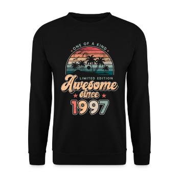 Birthday 1997 Palm Trees - Unisex Sweatshirt - black - Front - Alina (178cm) & Michal (187cm)