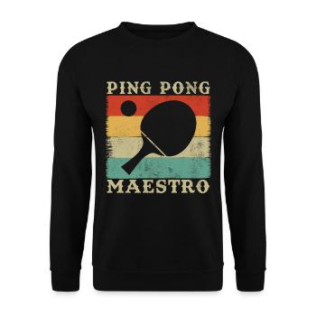 Ping pong master Gift Humor - Unisex Sweatshirt - black - Front - Alina (178cm) & Michal (187cm)