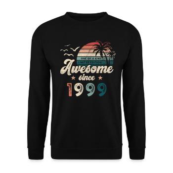 Geburtstag 1999 Palmen - Unisex Pullover - Schwarz - Vorne - Alina (178cm) & Michal (187cm)